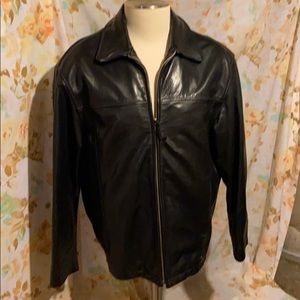 Black leather jacket